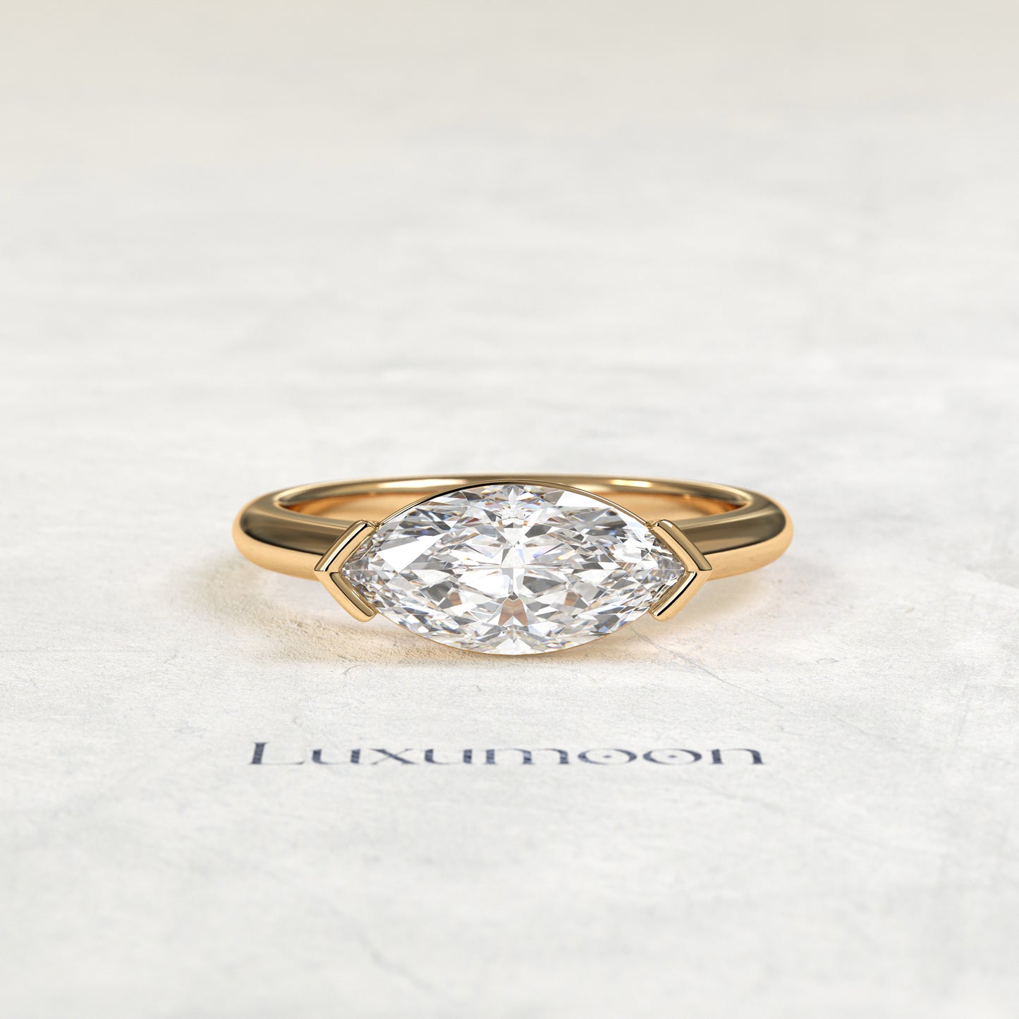 The Celentia – 1.5 CT East-West Marquise Diamond Solitaire Ring
