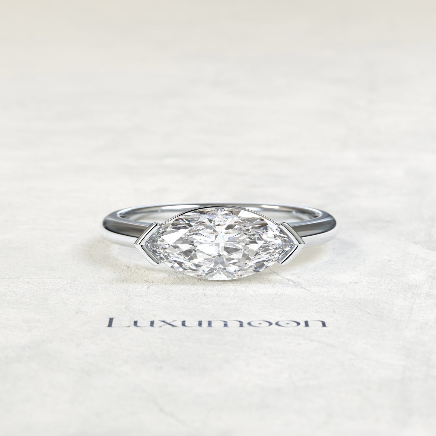 The Celentia – 1.5 CT East-West Marquise Diamond Solitaire Ring