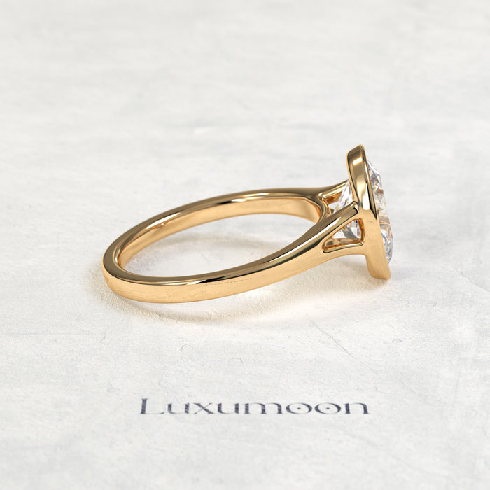 The Halora – 2 CT Oval Bezel Set Solitaire Diamond Ring