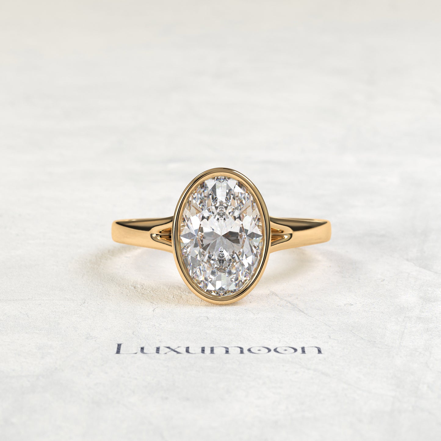 The Halora – 2 CT Oval Bezel Set Solitaire Diamond Ring