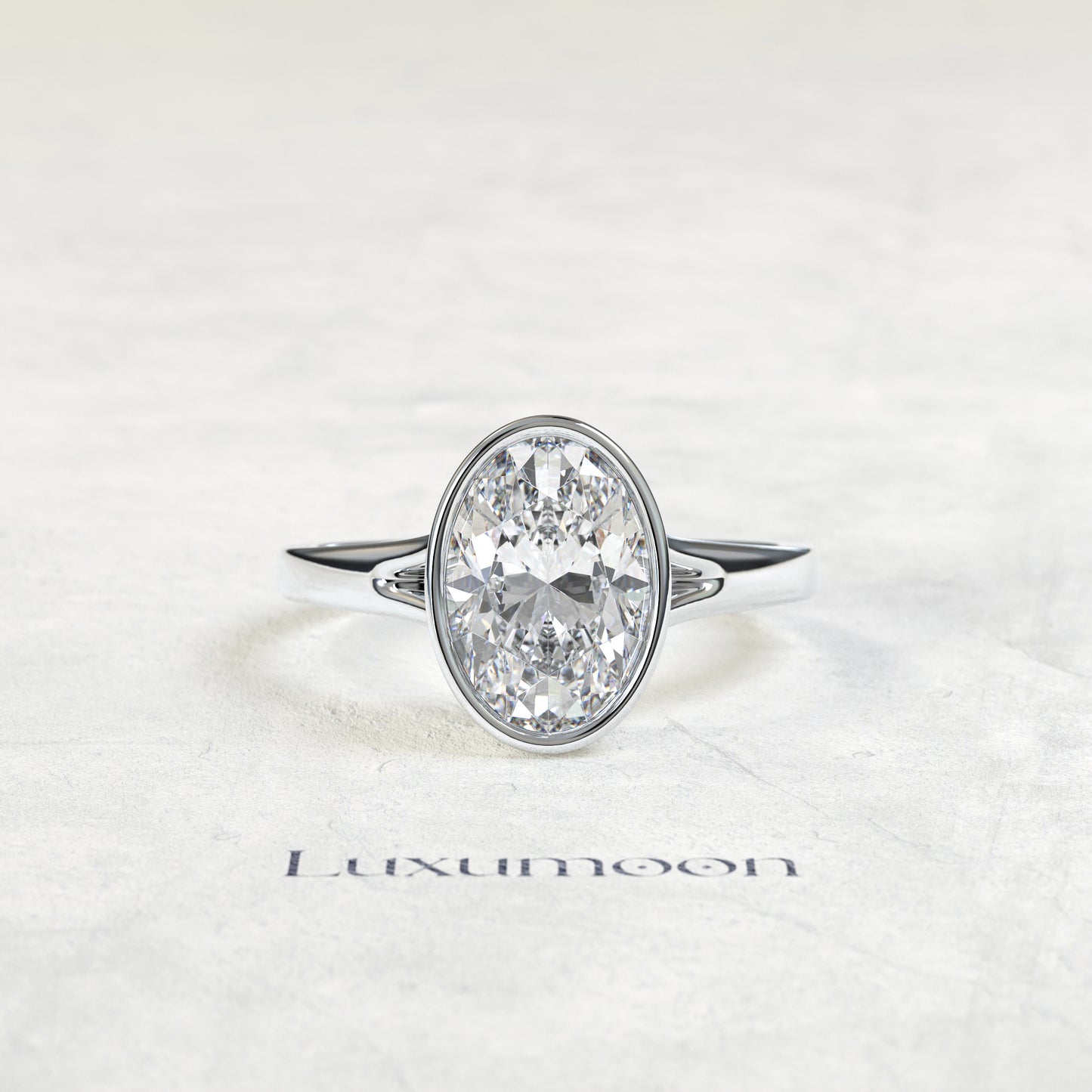 The Halora – 2 CT Oval Bezel Set Solitaire Diamond Ring