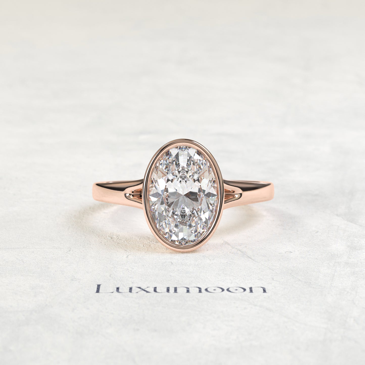 The Halora – 2 CT Oval Bezel Set Solitaire Diamond Ring
