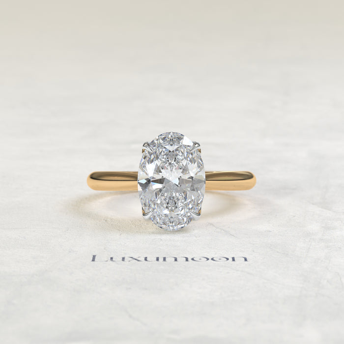 The Noravelle – 3 CT Oval Cut Floral Basket Solitaire Diamond Ring