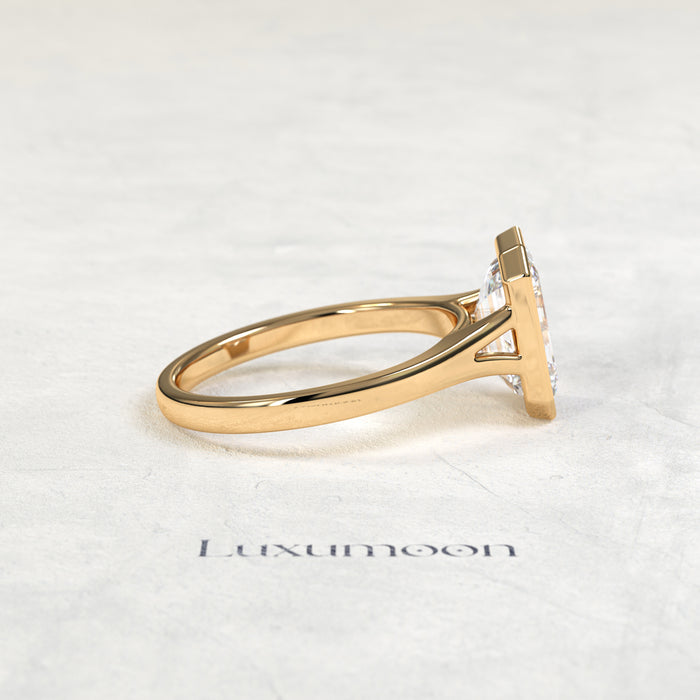 The Selissea – 3 CT Emerald Cut Bezel Set Solitaire Diamond Ring