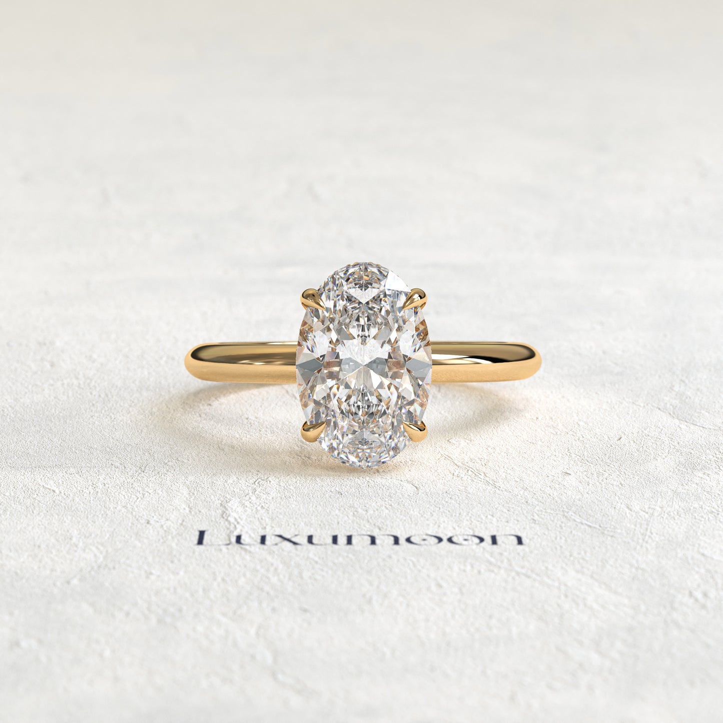 The Cendria – 1.5 CT Oval Cut Basket Solitaire Diamond Ring