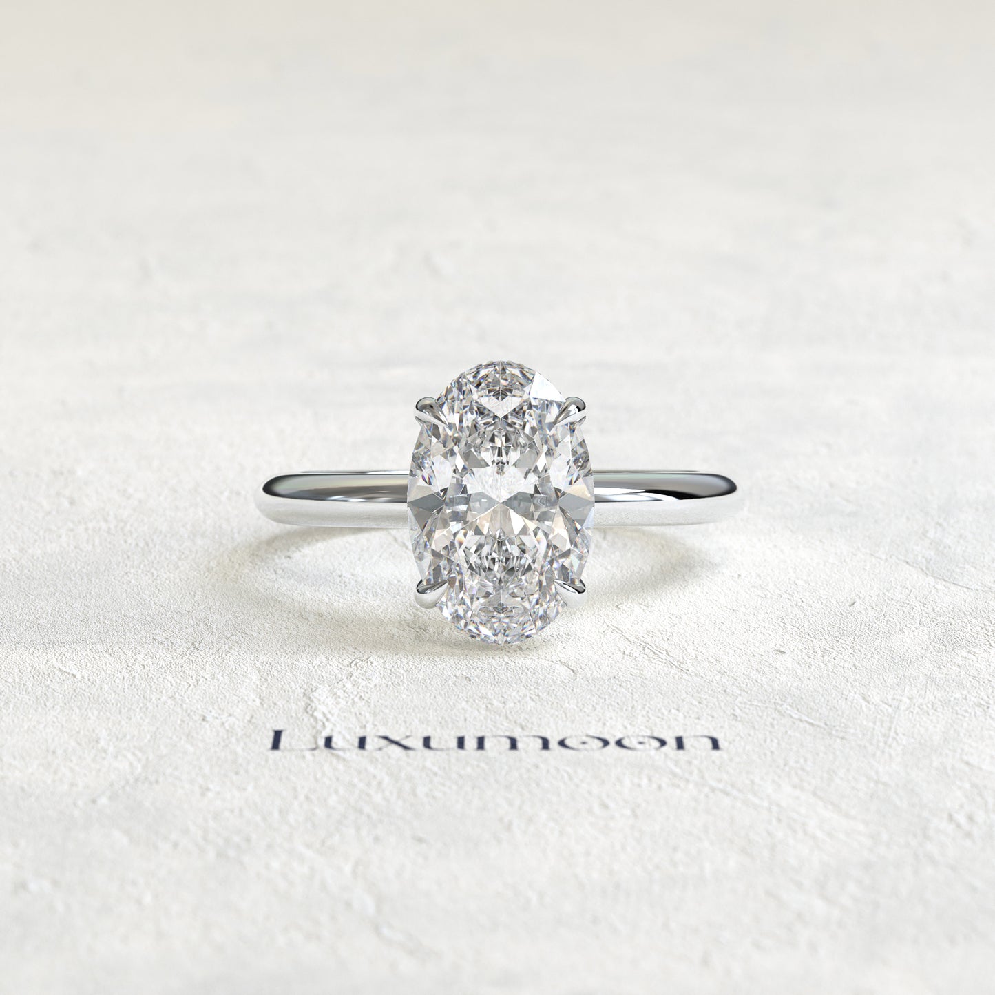 The Cendria – 1.5 CT Oval Cut Basket Solitaire Diamond Ring
