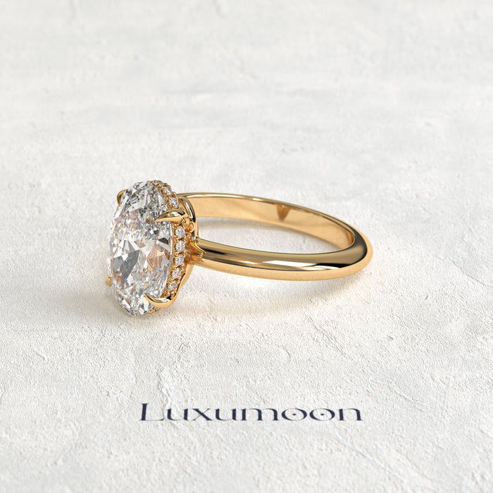 The Cendria – 1.5 CT Oval Cut Basket Solitaire Diamond Ring