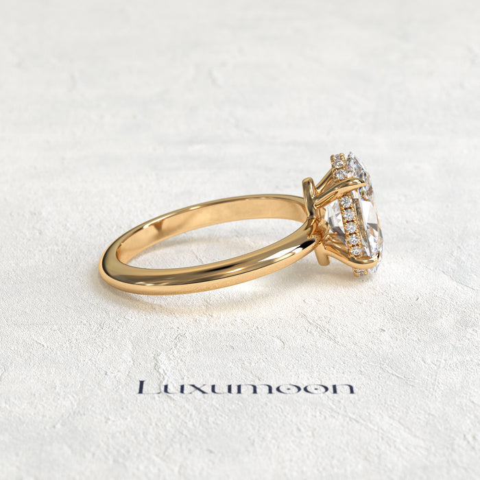 The Cendria – 1.5 CT Oval Cut Basket Solitaire Diamond Ring