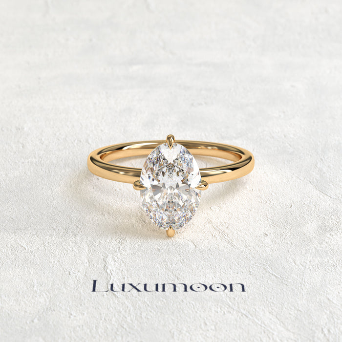 The lorisse – 2 CT Oval Cut Triangle Prong Solitaire Diamond Ring