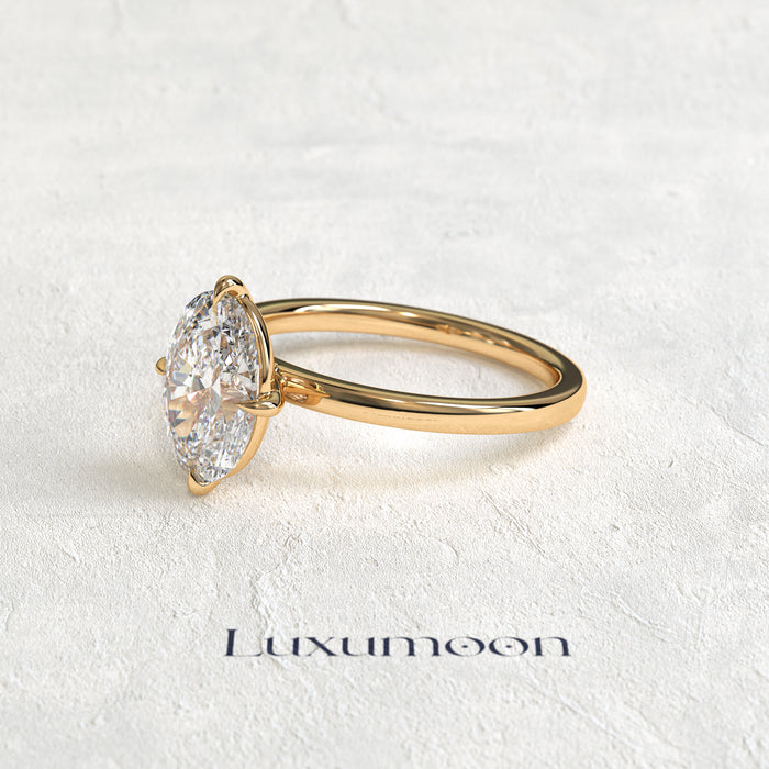 The lorisse – 2 CT Oval Cut Triangle Prong Solitaire Diamond Ring
