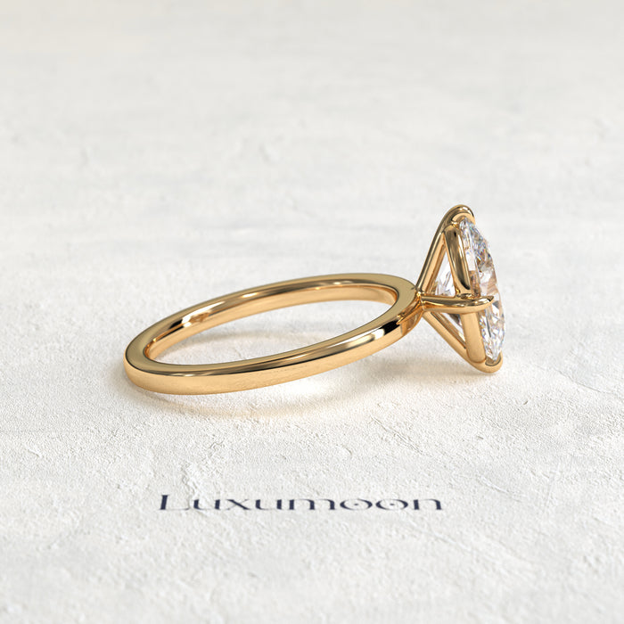 The lorisse – 2 CT Oval Cut Triangle Prong Solitaire Diamond Ring