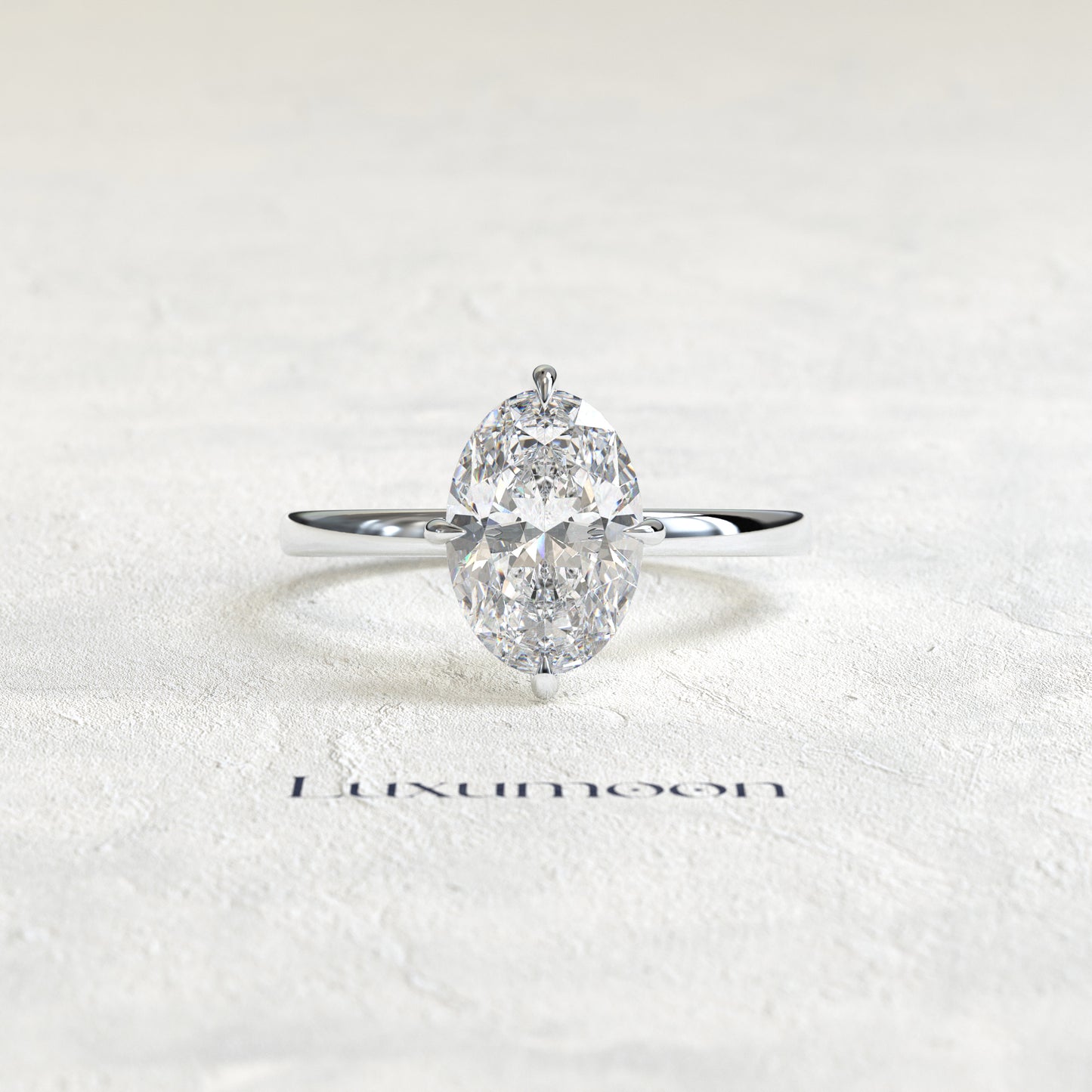 The lorisse – 2 CT Oval Cut Triangle Prong Solitaire Diamond Ring