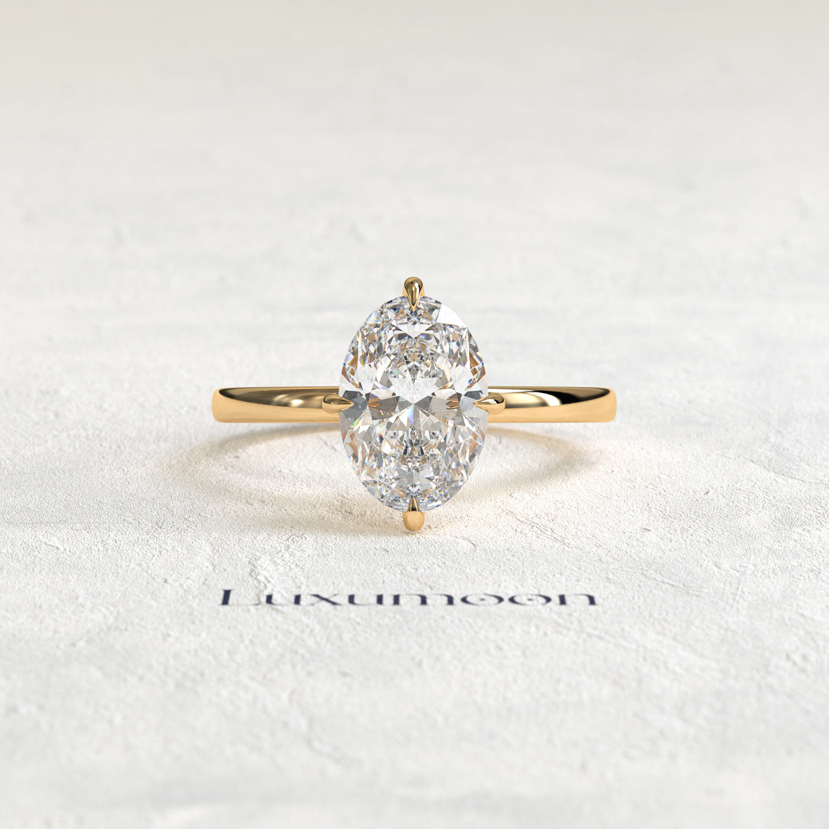 The lorisse – 2 CT Oval Cut Triangle Prong Solitaire Diamond Ring