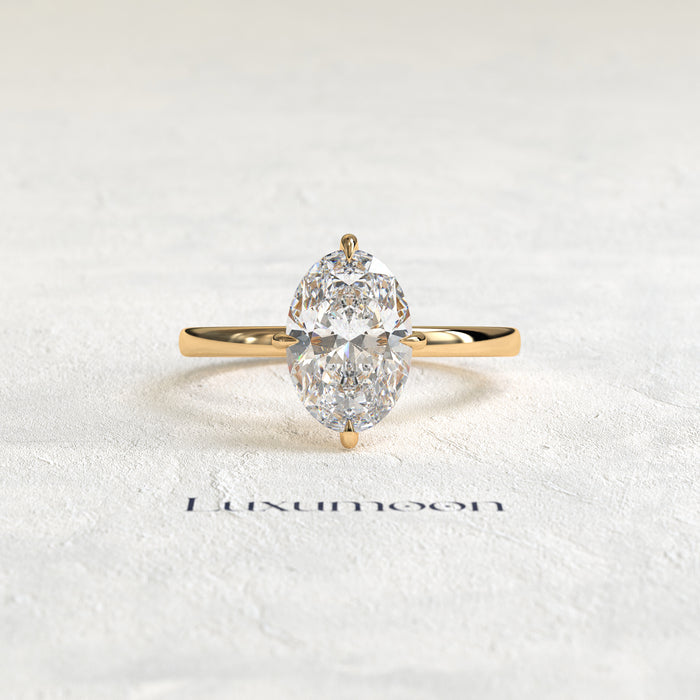 The lorisse – 2 CT Oval Cut Triangle Prong Solitaire Diamond Ring