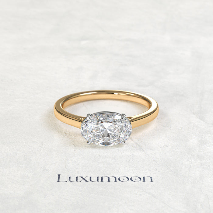 The Cyrelisse – 2.5 CT East-West Oval Solitaire Diamond Ring