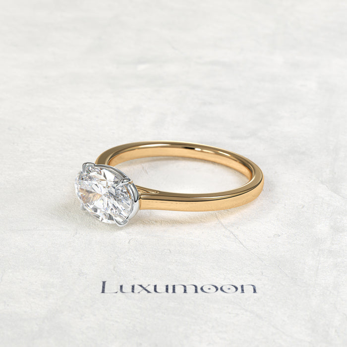 The Cyrelisse – 2.5 CT East-West Oval Solitaire Diamond Ring