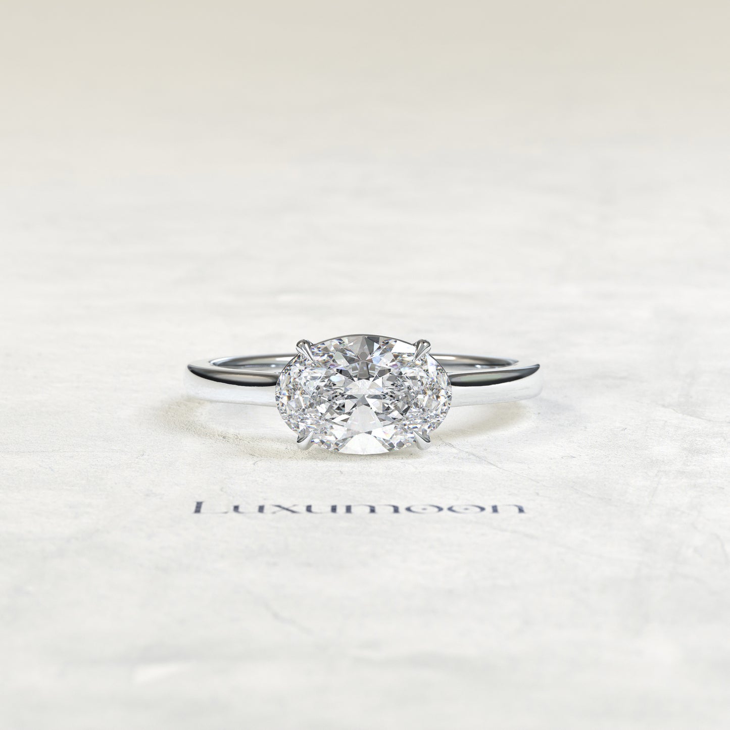 The Cyrelisse – 2.5 CT East-West Oval Solitaire Diamond Ring