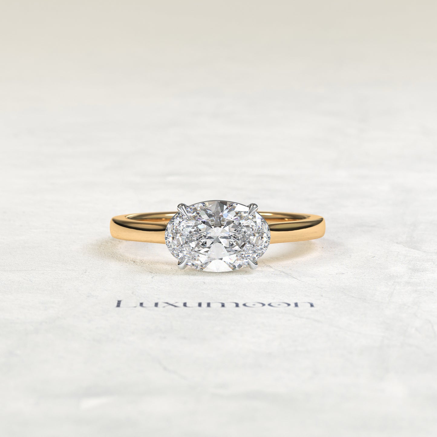 The Cyrelisse – 2.5 CT East-West Oval Solitaire Diamond Ring