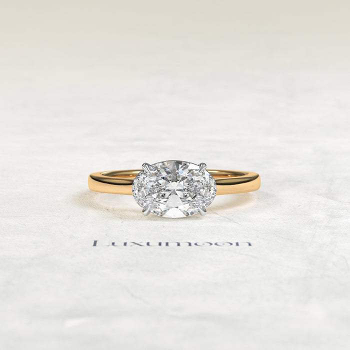 The Cyrelisse – 2.5 CT East-West Oval Solitaire Diamond Ring