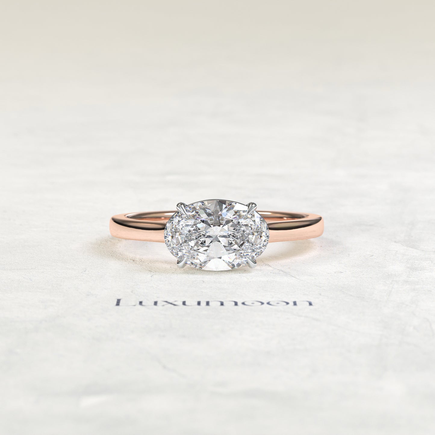 The Cyrelisse – 2.5 CT East-West Oval Solitaire Diamond Ring