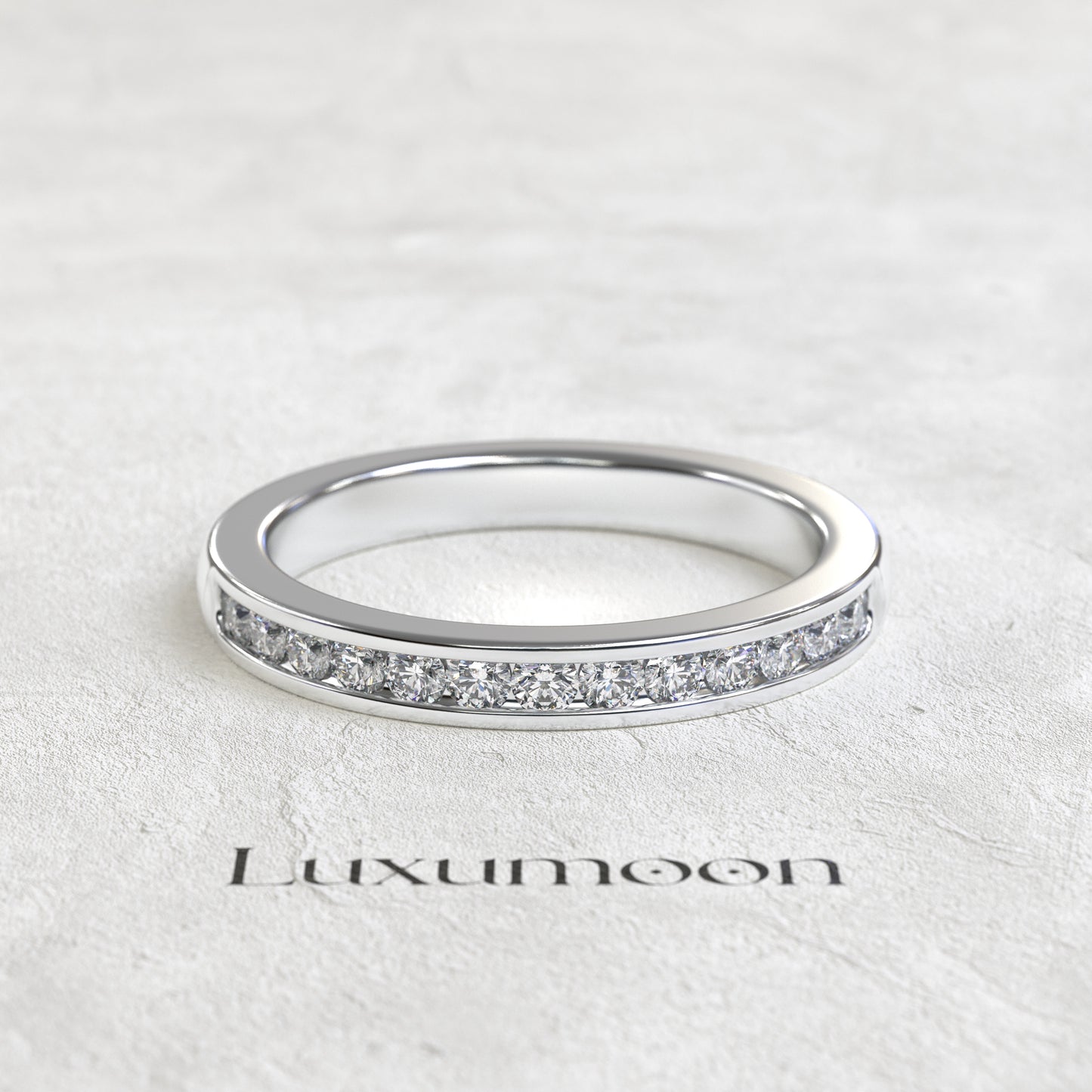 The Elowen - Round Cut Diamonds Channel Set Wedding Band